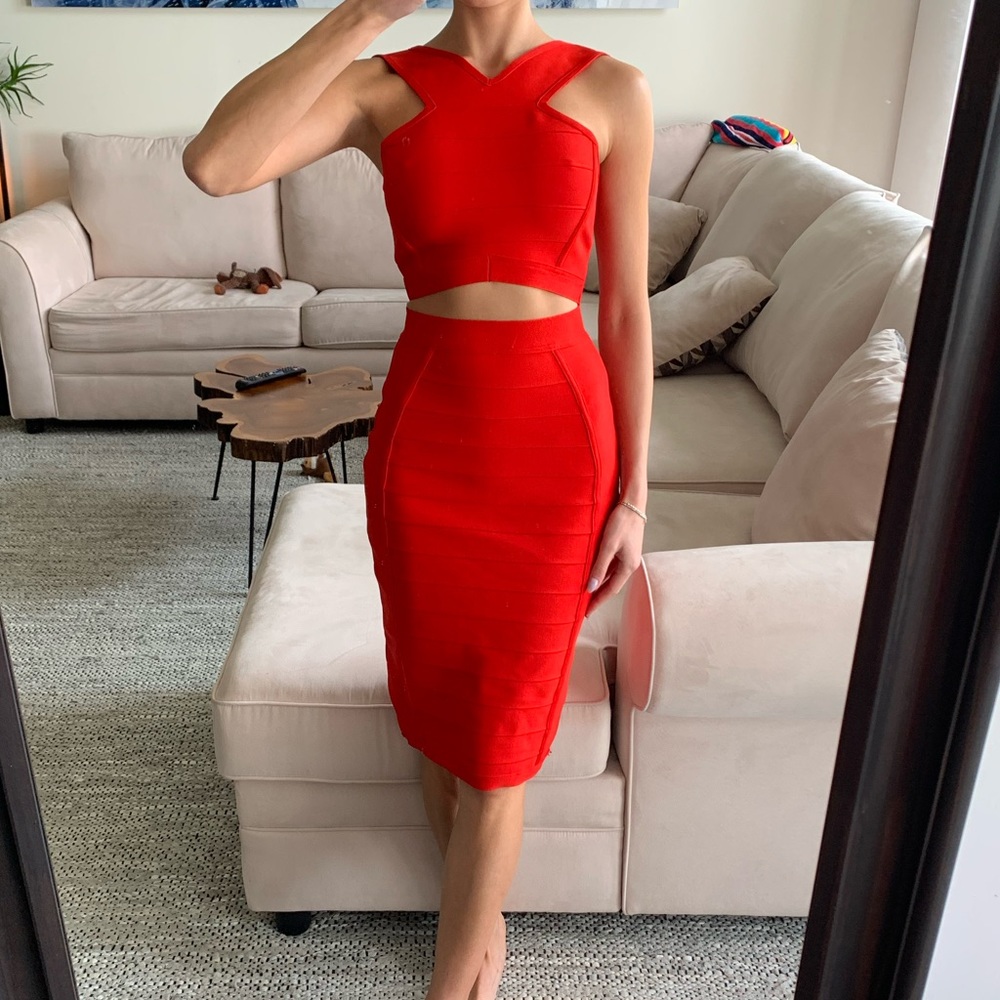 New Bodycon two piece dress size 2 red
